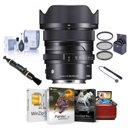 Sigma 24mm f/2 DG DN Contemporary Lens for Sony E with Mac Software & Acc Kit